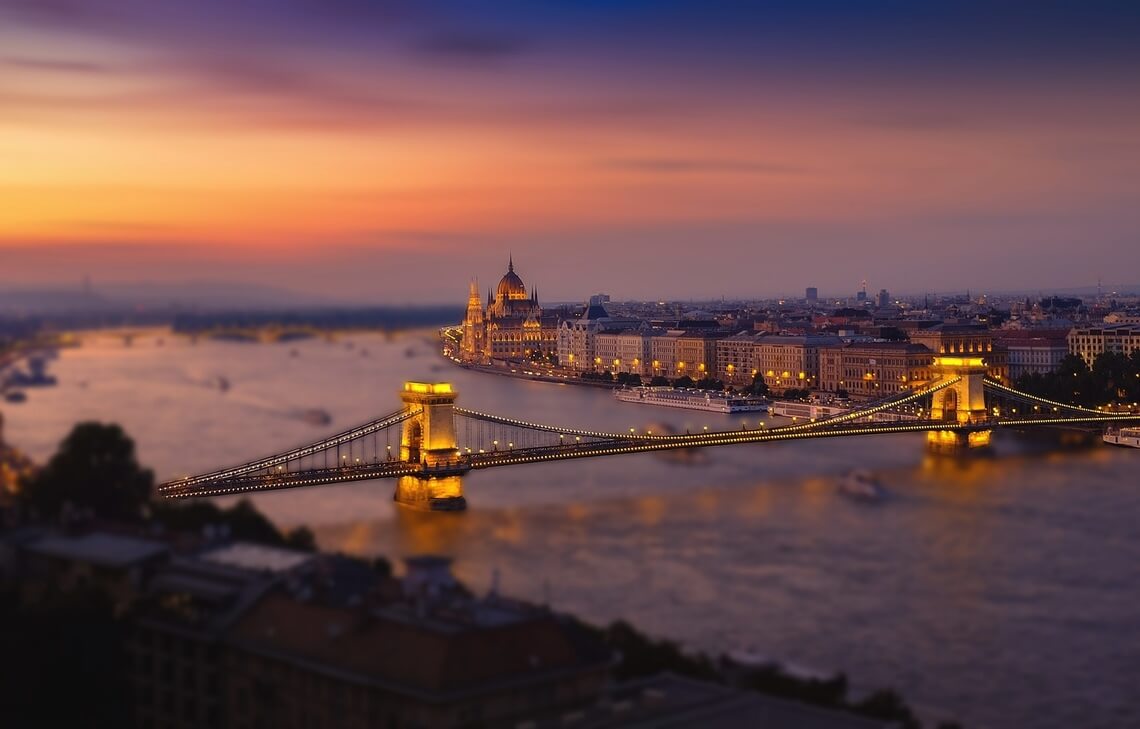 Budapest city at night