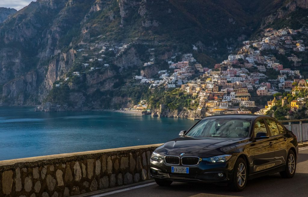 Driving in the Almafi coast in Italy