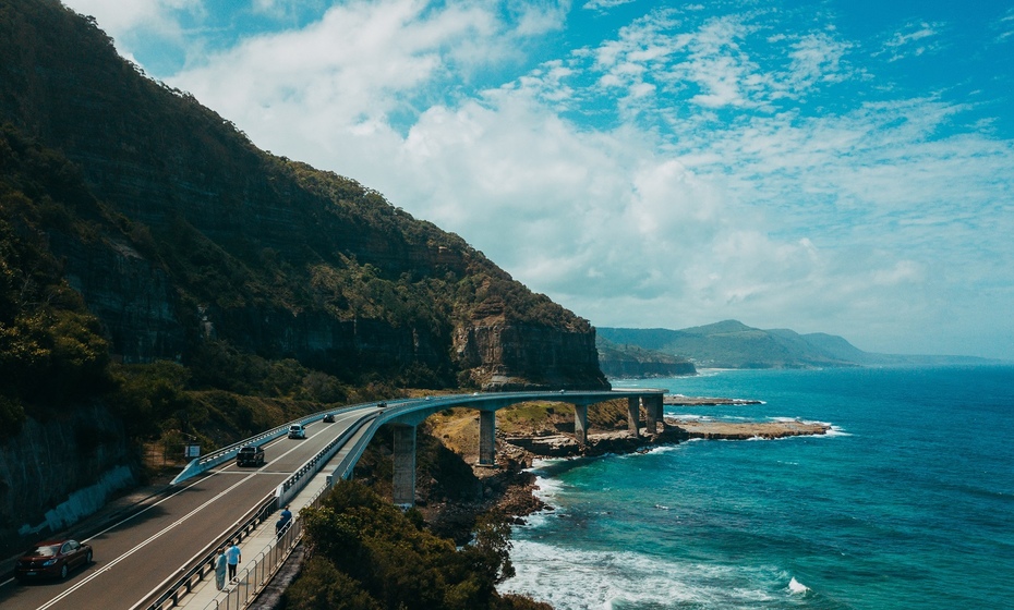 Driving by the coast in Australia